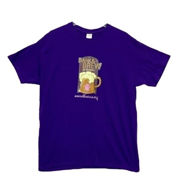 Bark and Brew Graphic T-shirt short sleeve purple crewneck tee Y2K Size Large - Picture 7 of 7